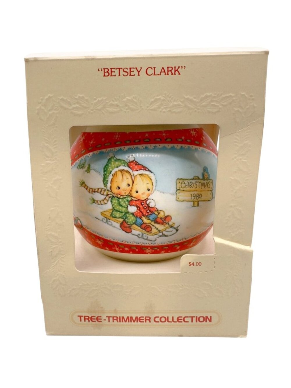Hallmark Betsey Clark 1980 Glass Ornament Tree Trimmer Collection Boxed